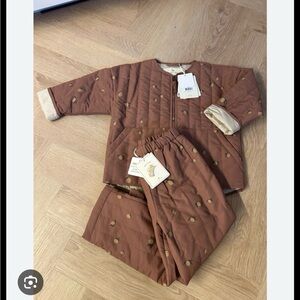 Konges Sløjd - Thermo Jacket Pant Set Stormy - Brown Lemon never worn, size 4T